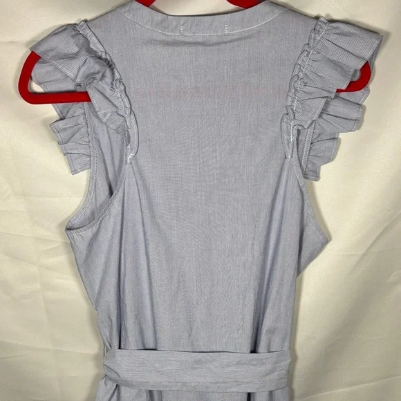 Gibon Women's Blue Ruffle Sleeve Dress SZ L - Picture 9 of 9